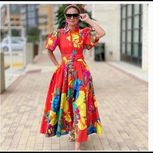 Floral Puff Sleeve Shirtdress